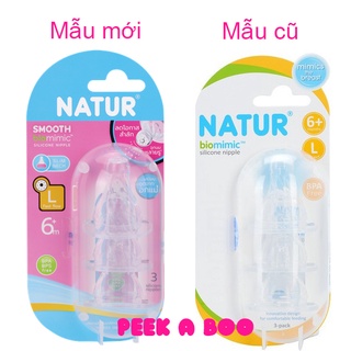 Núm vú Natur Biomimic cổ hẹp 8 tia Size L nhập khẩu chính hãng mẫu mới