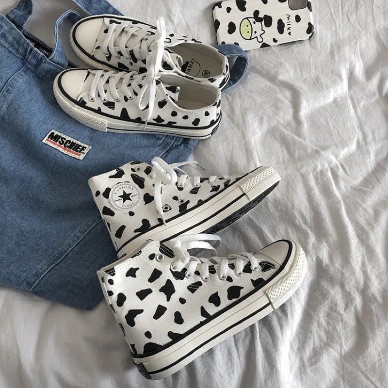 [ORDER]Giày Converse hoạ tiết bò sữa