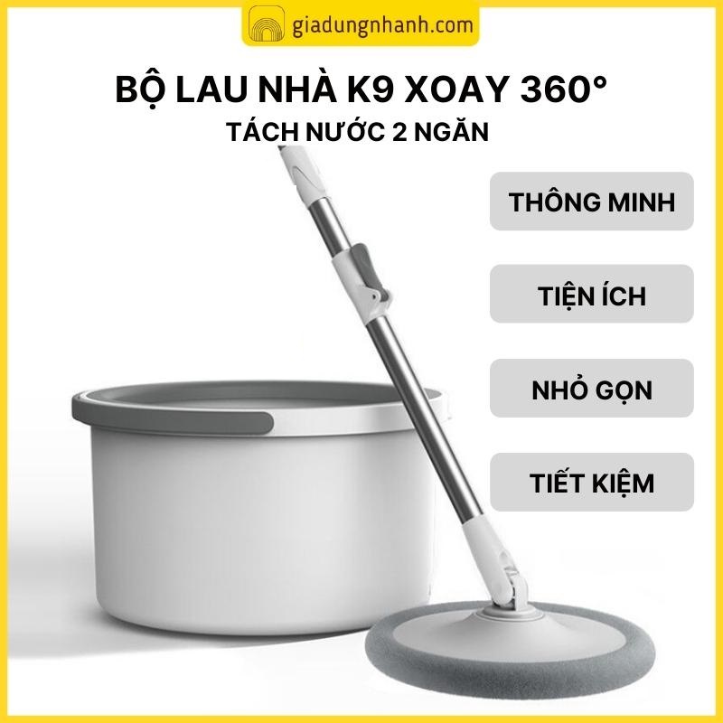 [VIP] Bộ Cây Lau Nhà Thông Minh, Bộ Cây Lau Nhà Tự Vắt Xoay 360 Độ Kèm Thùng Tự Vắt Cao Cấp