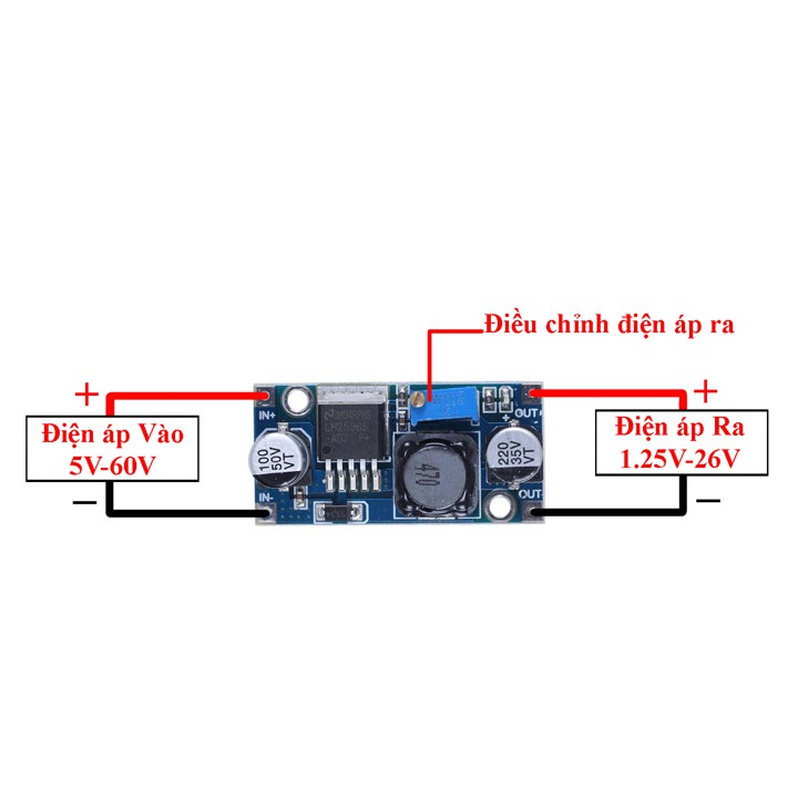 Module Hạ Áp Buck DC-DC LM2596HVS IN 5-60V 3A