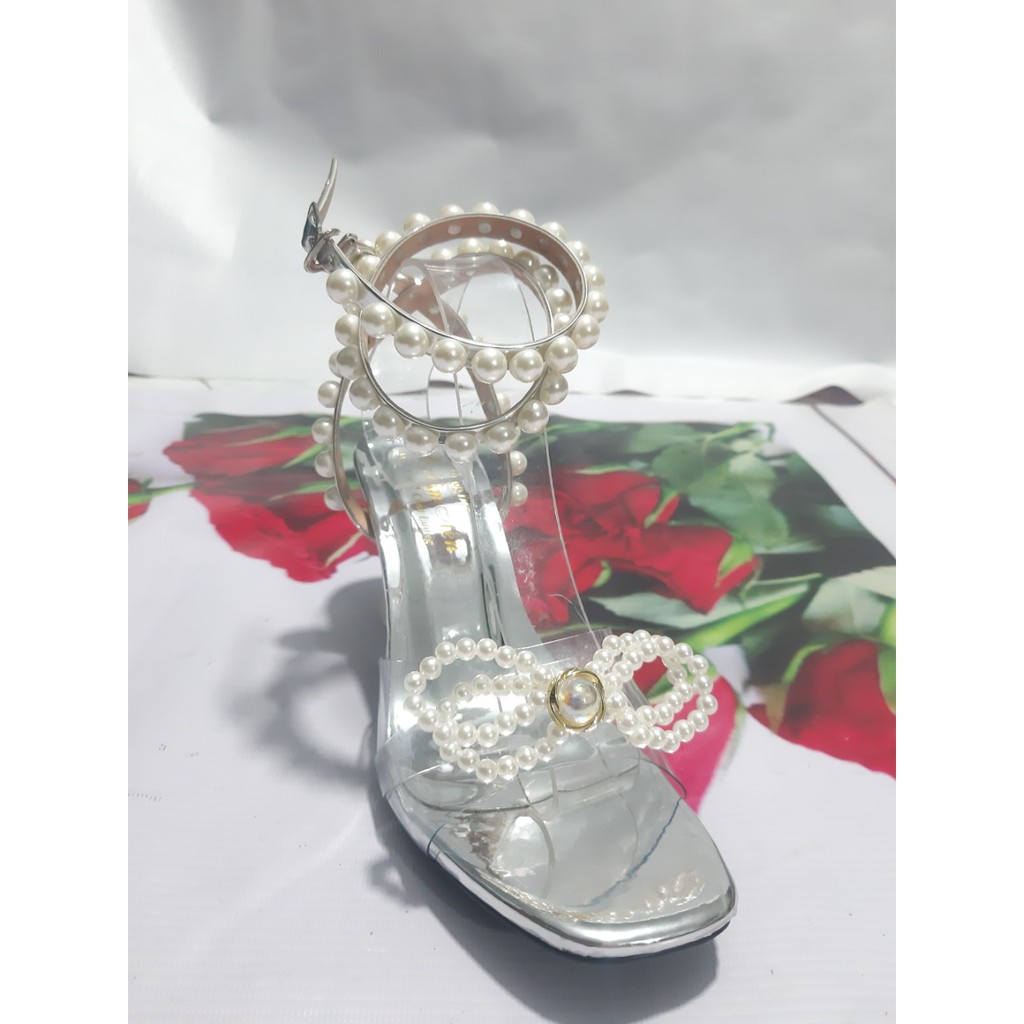 Ảnh thật, sản phẩm được bảo hành giày cao gót nữ size nhỏ 33, 34 đến big size 40, 41, 42, 43, 44 đính hạt ngọc cao cấp