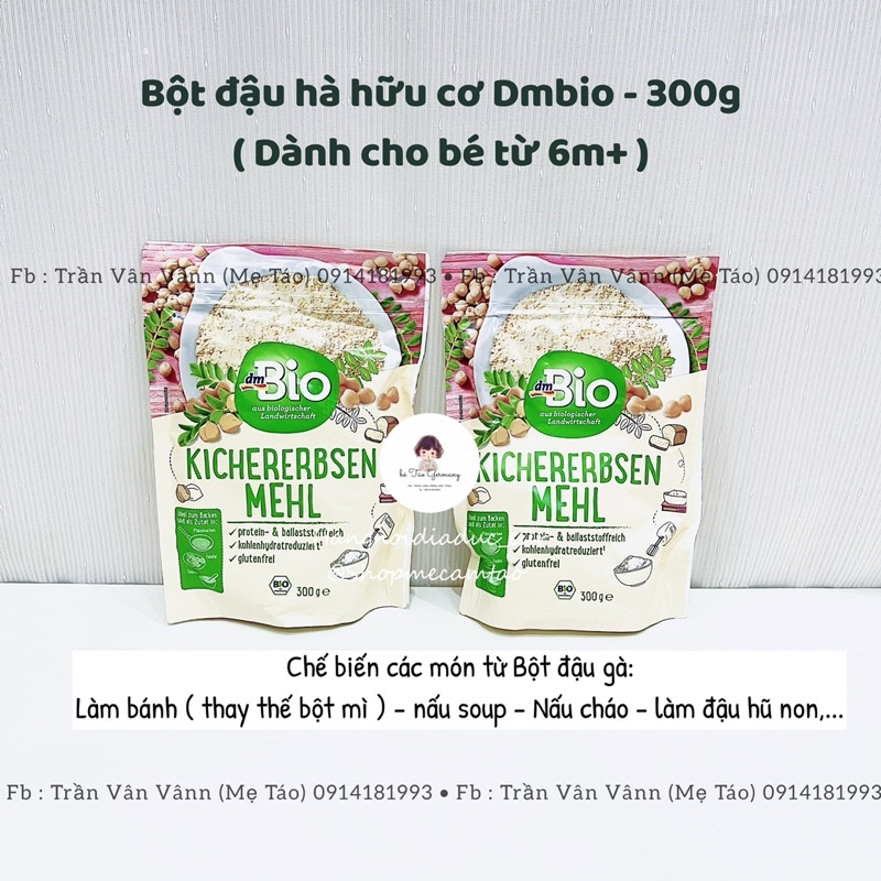 Bột đậu gà hữu cơ dmBio Đức - 300gr