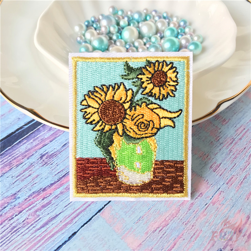 Miếng vá dán ủi quần áo họa tiết tranh Van Gogh