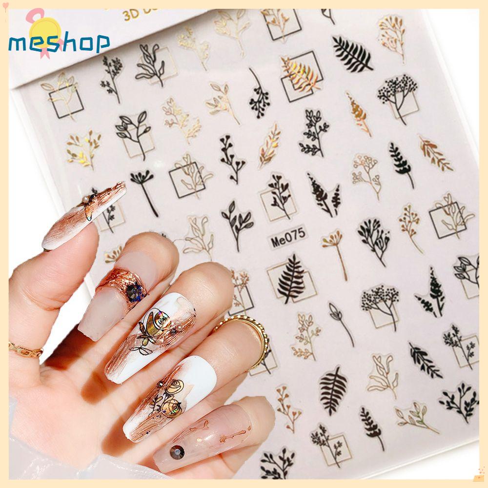 [Hàng mới về] Miếng dán hình hoa hồng/lá phong mùa đông 3D trang trí móng tay nghệ thuật DIY