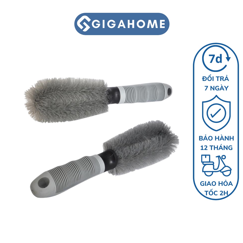 Bàn Chải Chổi Vọ Vành Xe Ô Tô, Xe Máy GIGAHOME Tay Cầm Thẳng 8680