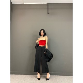 áo ống nhung đỏ