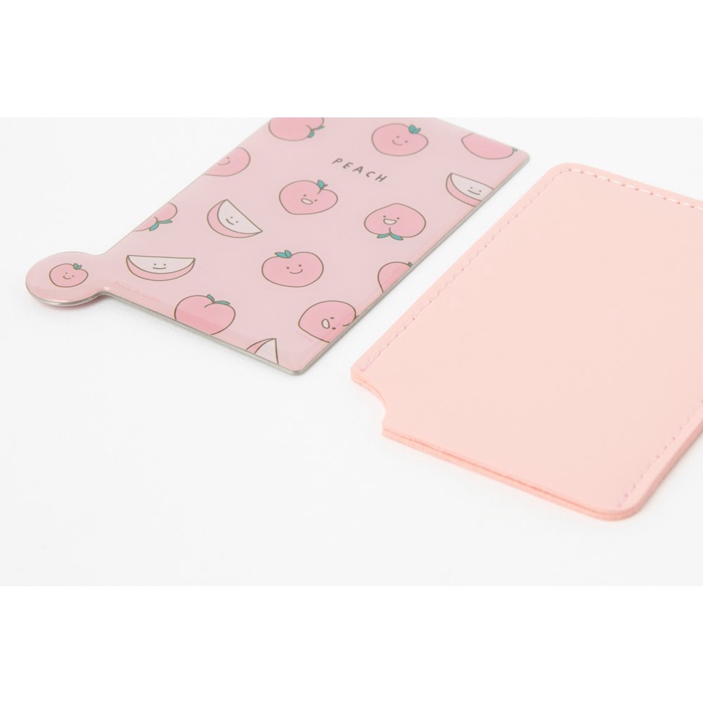 Gương Soi Cầm Tay ARTBOX Hàn Quốc Họa Tiết Quả Đào Có Bao Da Bảo Vệ