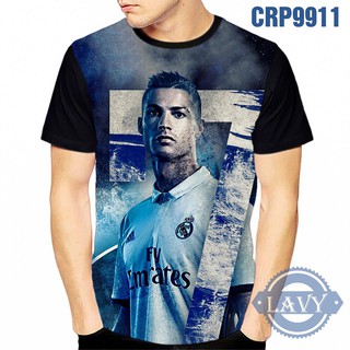 Áo thun nam cổ tròn in hình Ronaldo CR7, áo phông unisex nam nữ vải cotton co giãn chất lượng cao | CRP9911, CRP9913