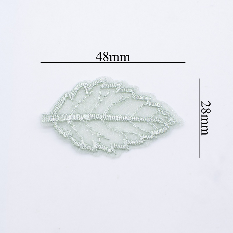 Set 20 Miếng Vải Ren Hình Lá 48 * 28mm Làm Phụ Kiện Trang Trí Quần Áo / Mũ / Giày Dép