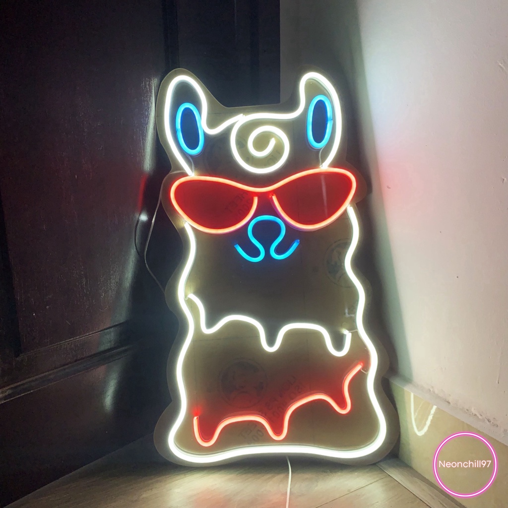 Đèn led neon chó siêu ngầu Neon chill 97 40 x 25 cm, Trang trí decor phòng ngủ