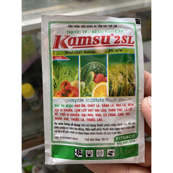 Kamsu 2SL (gói 20ml) chuyên trừ vi khuẩn thán thư lở cổ rễ thối vi khuẩn trên cây Hoa Màu cây ăn Trái &amp; cây kiểng
