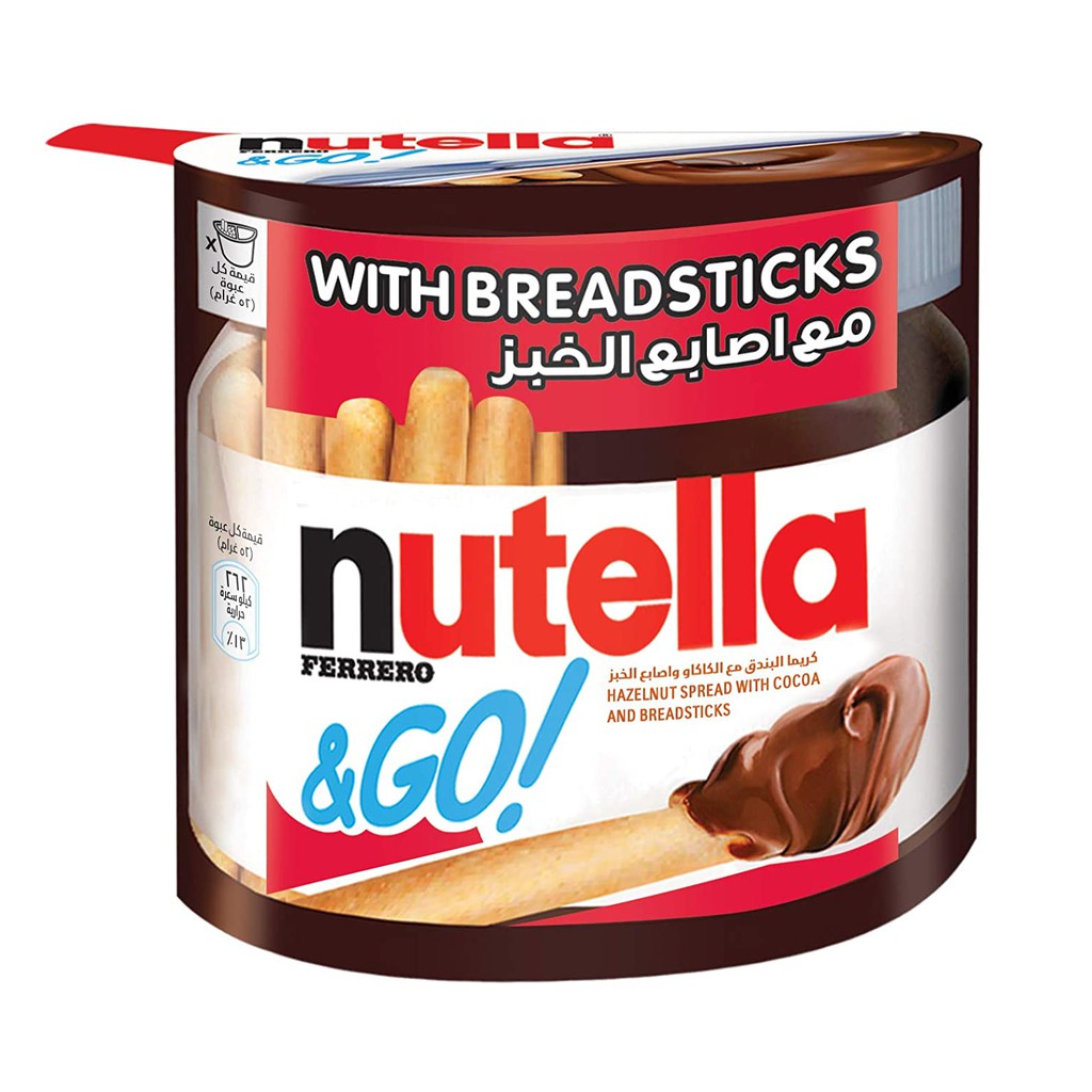 Bánh que chấm bơ hạt phỉ Nutella & Go hộp 52gr