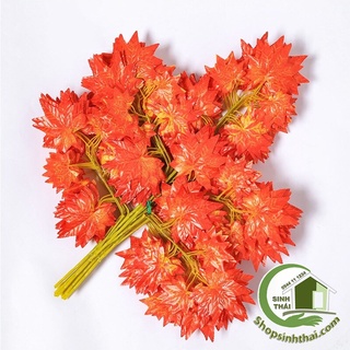 Cành lá phong màu đỏ - Cành lá giả cao cấp
