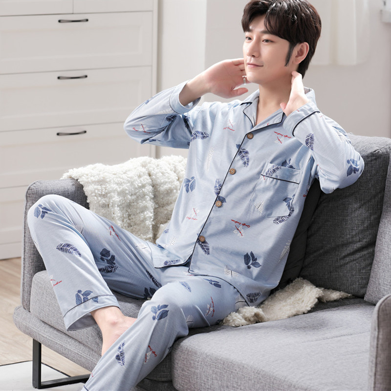 Set Đồ Ngủ Dài Tay Vải Cotton Cho Nam