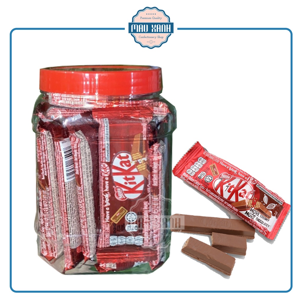Chocolate KitKat Thái Lan Nestlé Thanh Socola - Hủ 408g (24 Thanh x 17g)