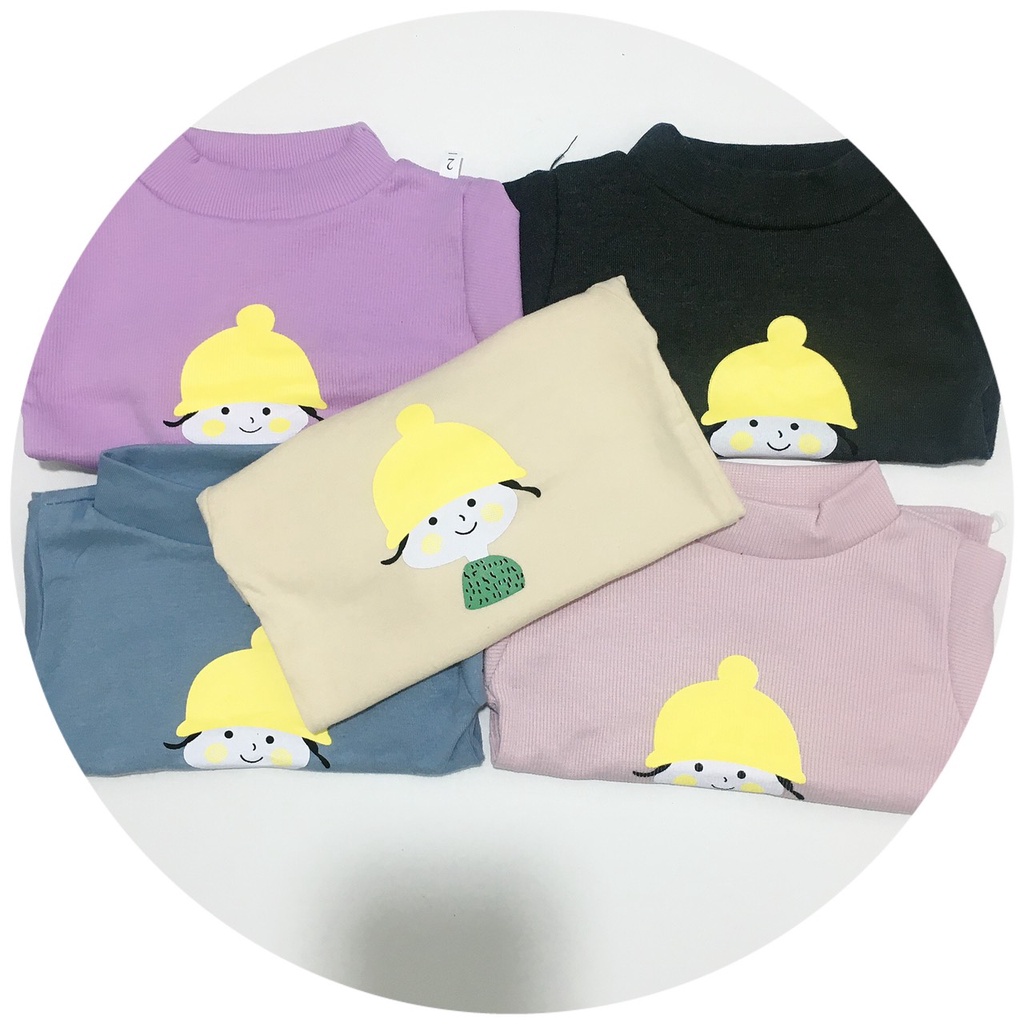 Áo len tăm cổ cao 2 phân cho bé gái từ 7-20kg K011