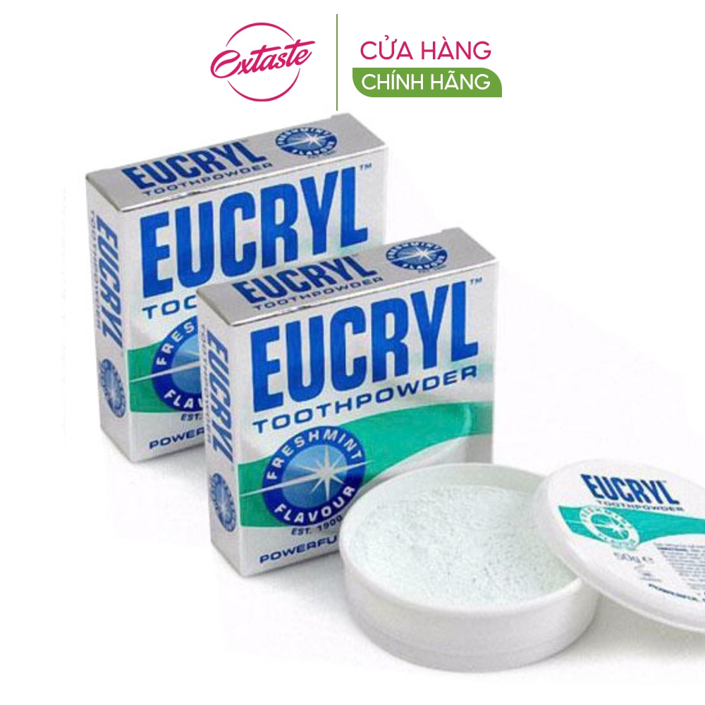 Bột đánh răng trắng sáng Eucryl Toothpowder hương bạc hà 50g