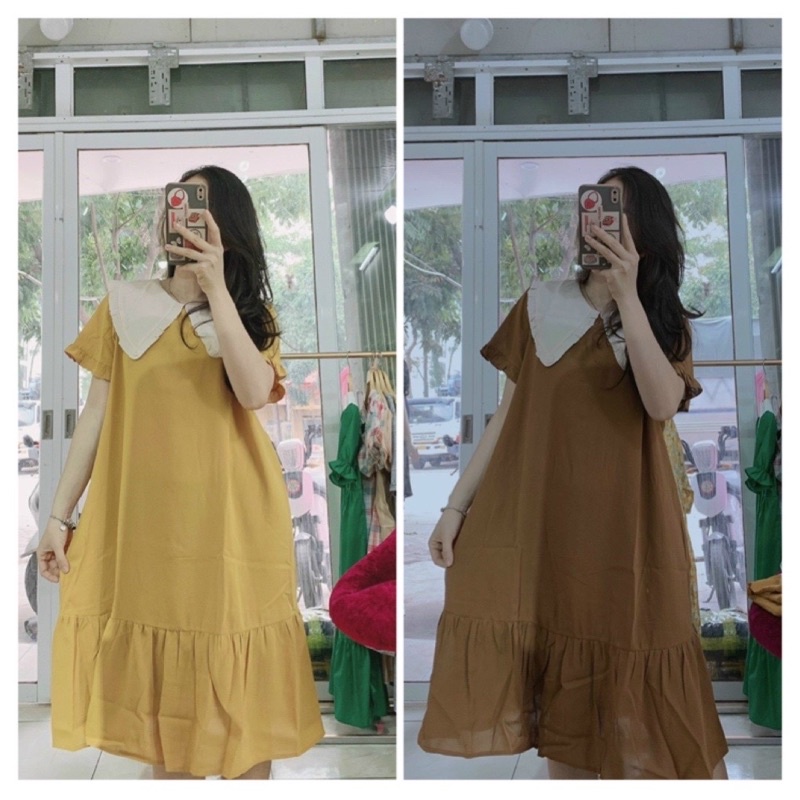 Váy bầu TK công sở cổ bèo xinh xắn, trẻ trung đi làm đi chơi đều rất đẹp lịch sự V22