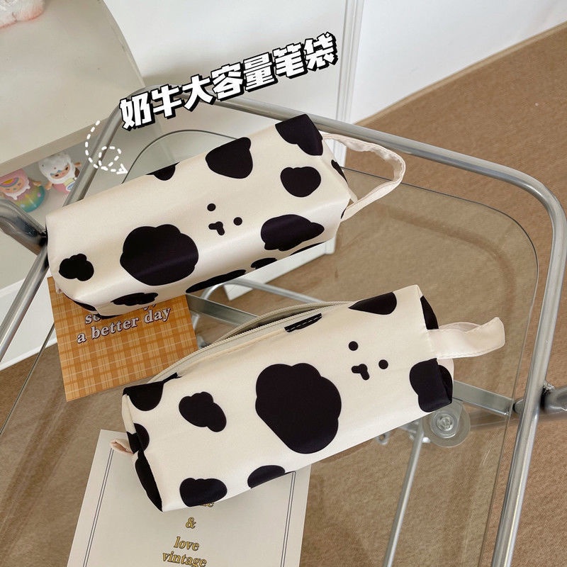 ✾Yuanchuang Cow Bear Series ins wind simple pencil case cute girl large capacity student stationery box storage bag