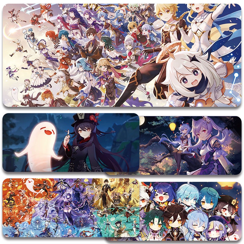 Yae Miko Hutao Mouse Pad Zhongli Computer Genshin Impact Kamisato Ayaka Keyboard Pad Kazuha Shenhe Gaming Raiden Shogun Anti-Slip Keqing Eula Rubber Pad Ganyu Klee Xiao YoimiyaTartaglia Child Venti Desk Pad