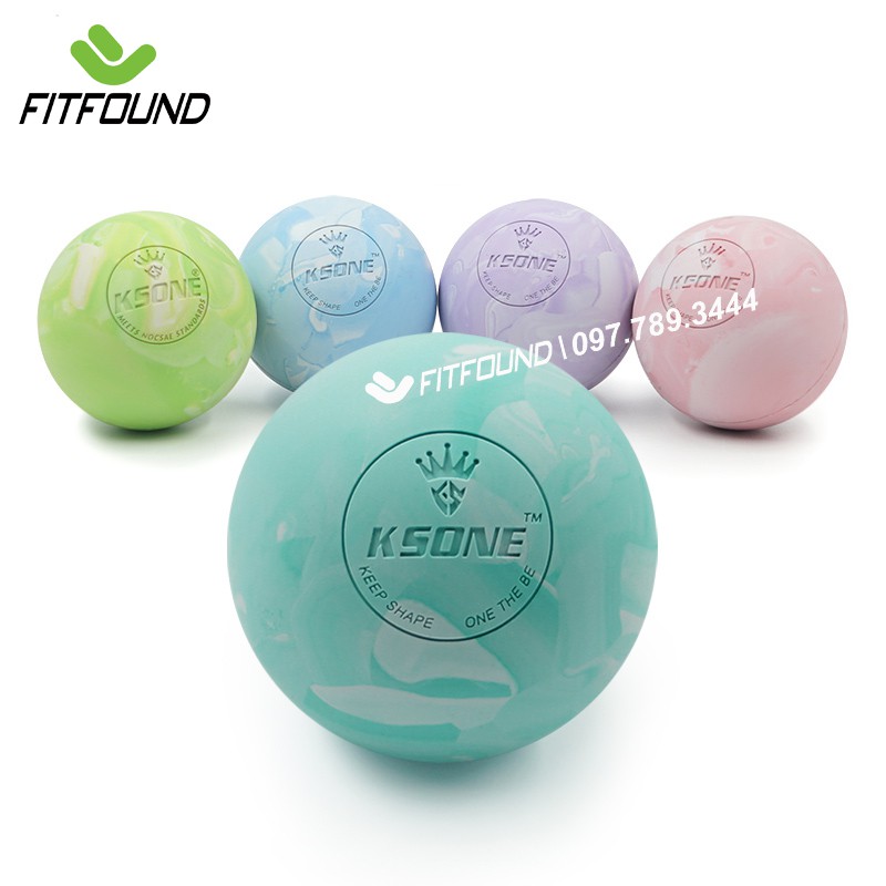 Lacrosse ball- Bóng cao su đơn pha màu massage giãn cơ/ dãn cơ trị liệu cỡ chuẩn 6,3 cm  tặngtúi đựng Ksone