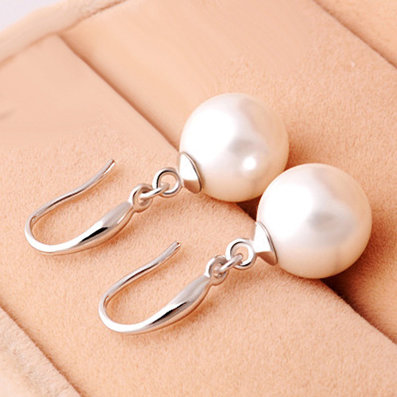 Bông tai mạ bạc 925 đính hạt ngọc trai thời trang Hàn Quốc cho nữ