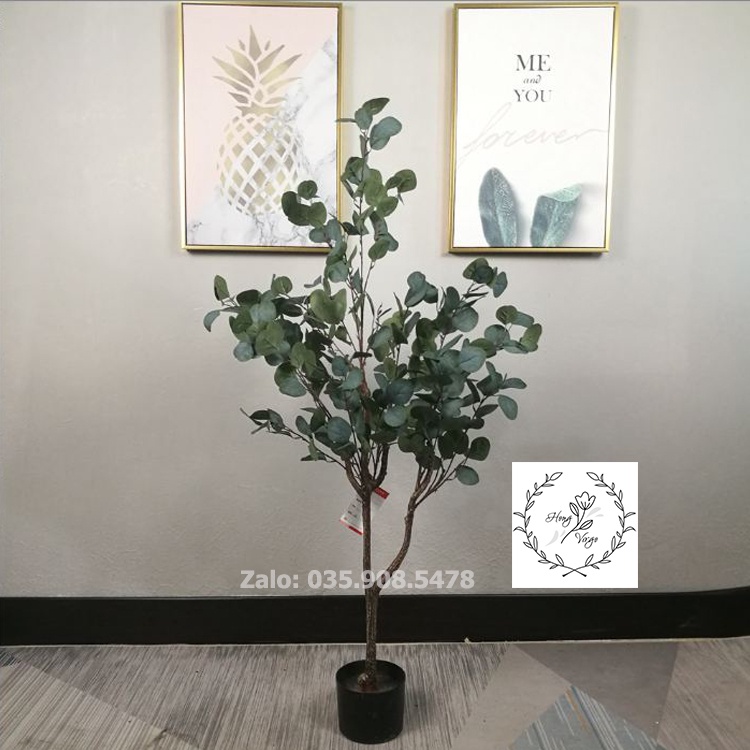 🍀 Cây giả cây lá bạch đàn giả decor siêu xinh - cây giả