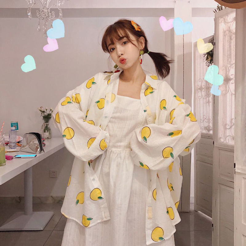 Áo Khoác Voan Mỏng Dáng Rộng Xinh Xắn Cho Nữ Kiểu Hàn Quốc