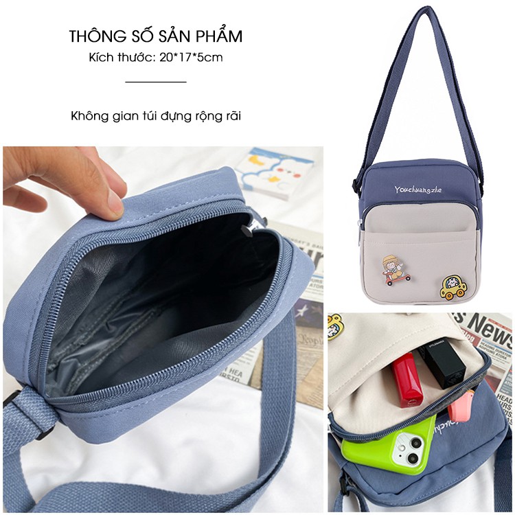 Túi vải mini đi chơi mix màu cá tính C872