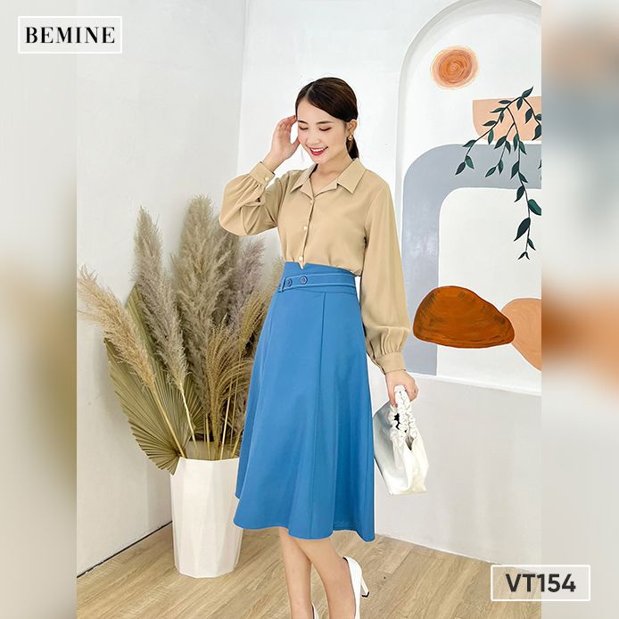 Váy dây đai 3 nút BEMINE VT154XANH