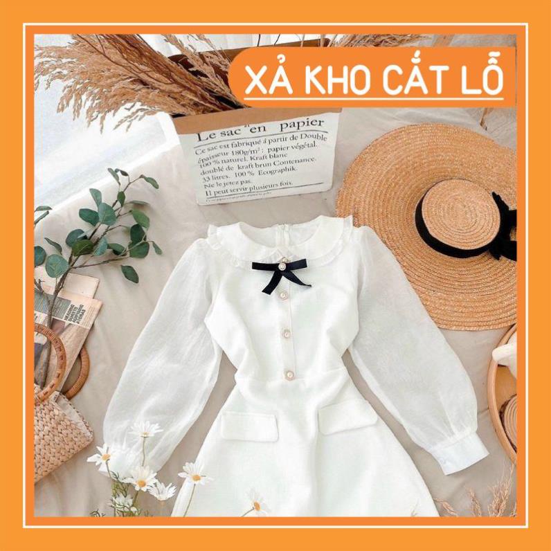 [Quần Áo Hot] Váy tay bồng tag nơ cổ tay xốp dài | BigBuy360 - bigbuy360.vn