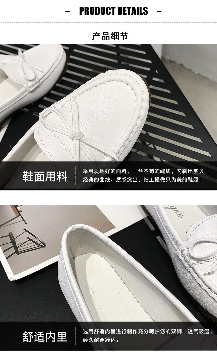 Fashionable Round Head bow Soft Leather Flat Women Shoe