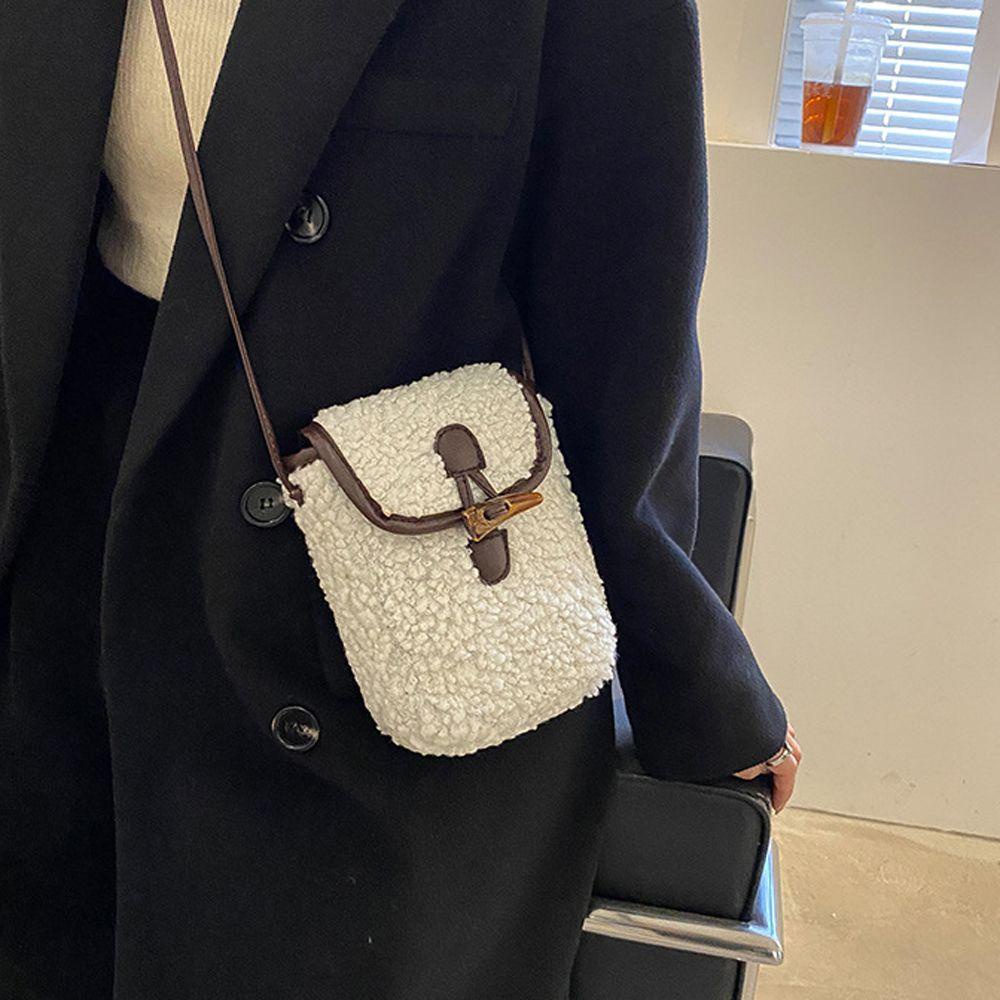 Túi Xách Màu Trơn Đeo Vai / Xách Tay Cài Nút Nhỏ Nhắn Dễ Thương Thời Trang Cho Nữ