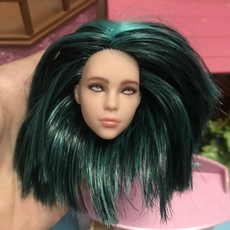 1 Đầu Búp Bê Hóa Trang 90% Tóc Xanh Mới, Tỉ Lệ 1: 6