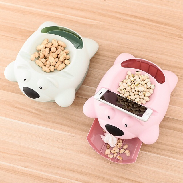 Hộp đựng đồ ăn vặt hình thú kèm đỡ điện thoại đa năng