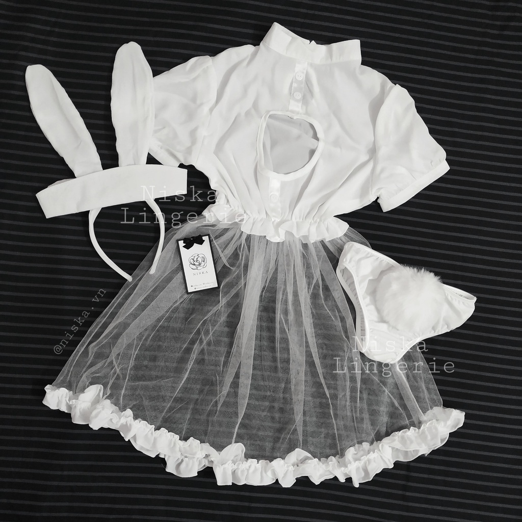 Bộ trang phục thỏ, đầm thỏ (2 màu đen và trắng) - Mã C160 | BigBuy360 - bigbuy360.vn