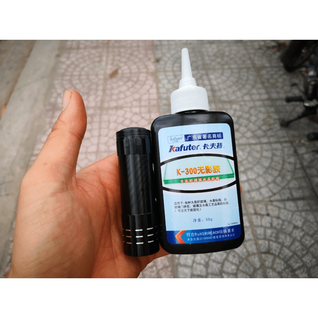 Keo UV Trong Dán Kính ,Dán Mica 50ml Tặng Kèm Đèn UV