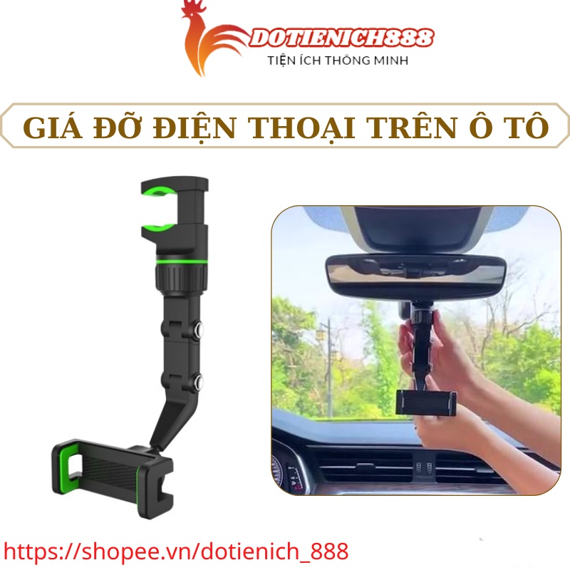 giá đỡ điện thoại trên ô tô gắn gương kẹp điện thoại ô tô xoay 360 độ kẹp đầu giường thanh tủ bàn học