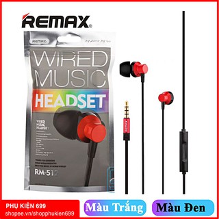 Tai Nghe Remax RM-512 Có Dây Inear Wired Music - Cao Cấp - âm thanh hay - Tai Nghe nhét tai chính hãng