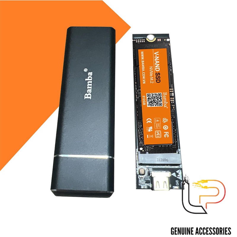 BOX SSD M2 NVME RA USB 3.0 BAMBA - VỎ NHÔM + MÀU ĐEN - HỘP ĐỰNG Ổ CỨNG SSD M2 NVME BAMBA