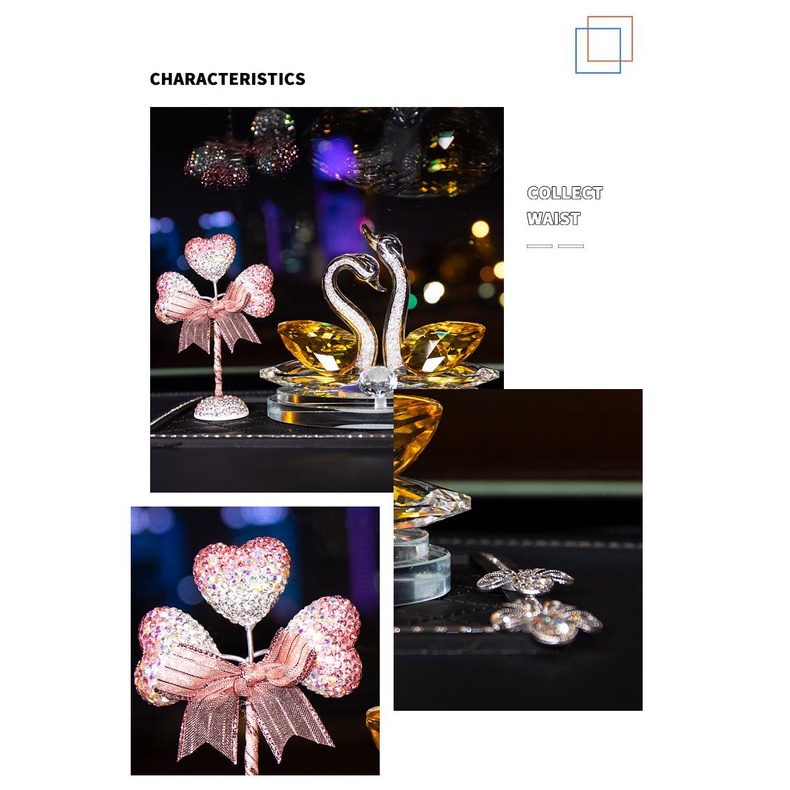 Phụ Kiện Khuếch Tán Nước Hoa Hình Thiên Nga Đính Đá Xinh Xắn Trang Trí Nội Thất Xe Hơi