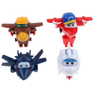 ★HZLLovely 4Pcs New Mini Super Wings TV Animation Transforming Air-Planes Mini Toys Kids Gift