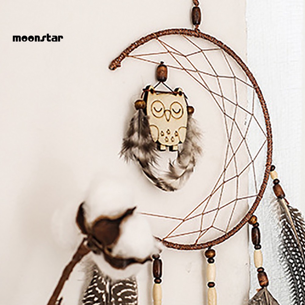 Dream Catcher phối hình chim cú dễ thương treo trang trí cho phòng ngủ