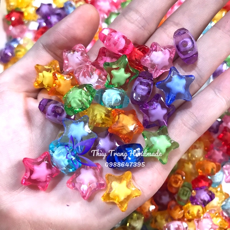 Charm nhựa acrylic hình NGÔI SAO  làm đồ trang trí, trang sức handmade