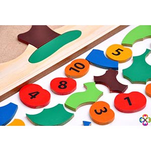 Bộ đồ chơi tranh ghép hình cây táo học đếm số bằng gỗ Minh Thành cao cấp