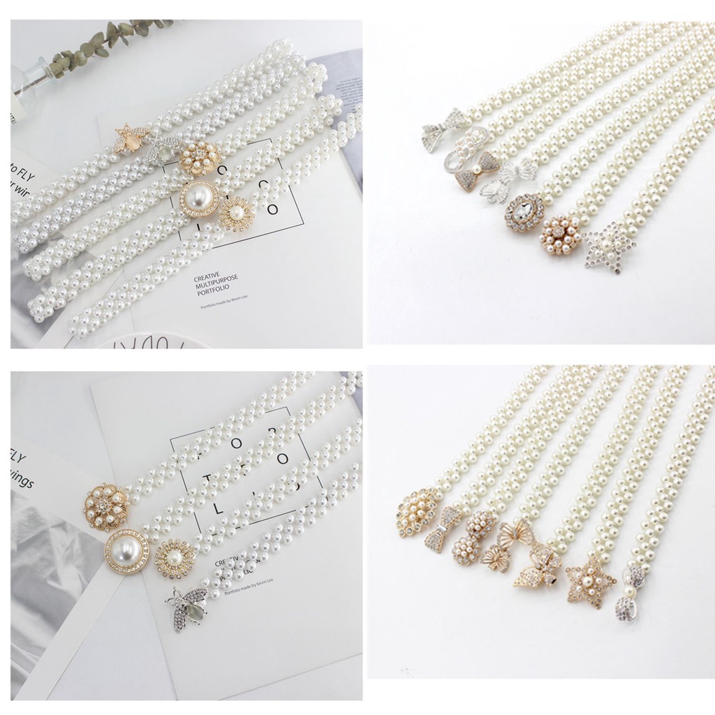 Dây đeo thắt lưng đính ngọc trai nhân tạo trang trí quần áo cho cô dâu