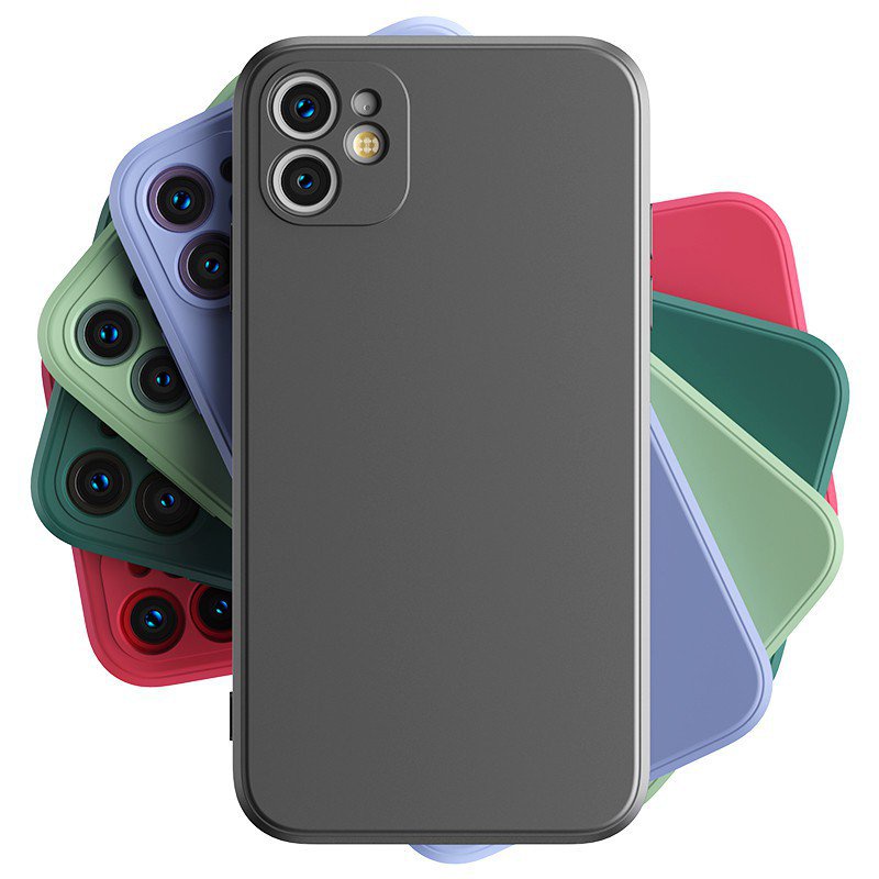 Ốp điện thoại silicon cạnh vuông chống rơi thích hợp cho iPhone 13 12 11 Pro XS XR X 7 8 6 Plus SE 2020