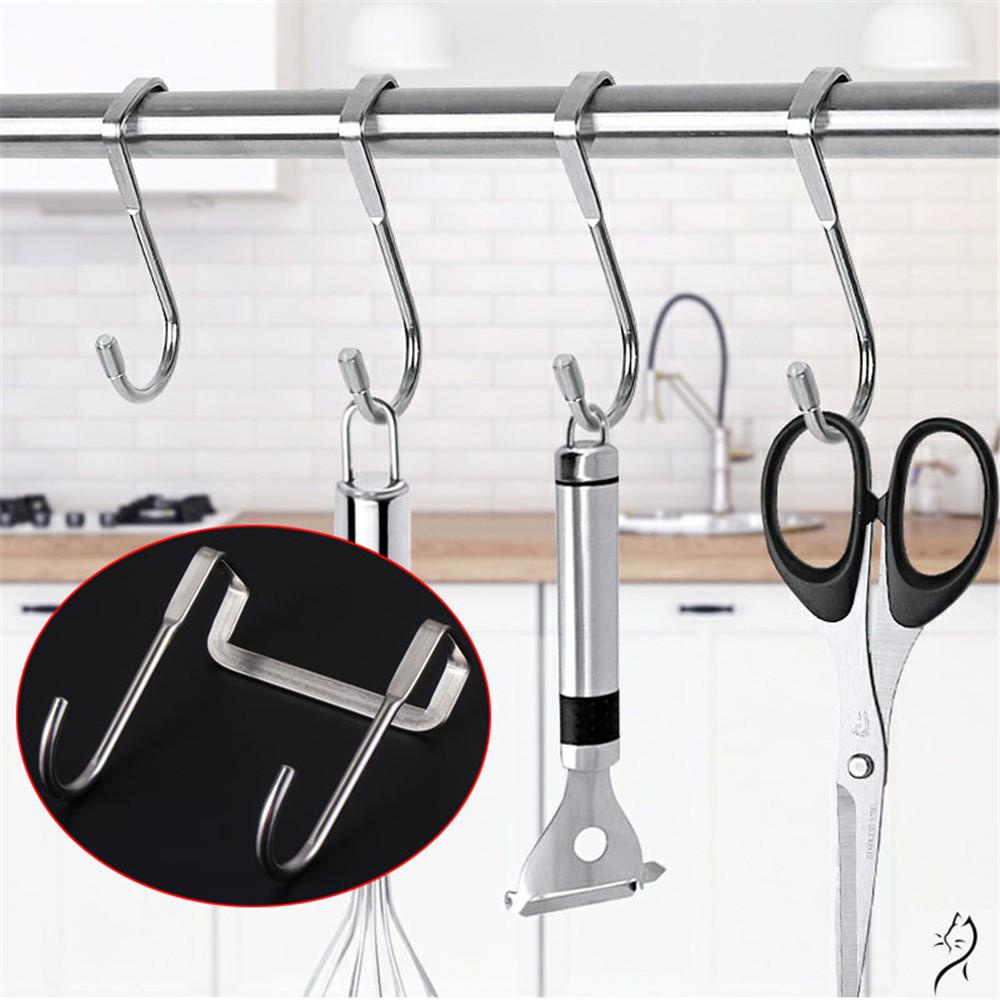 Móc Treo Đồ Hình Chữ S Bằng Thép Không Gỉ Tiện Dụng Cho Nhà Bếp