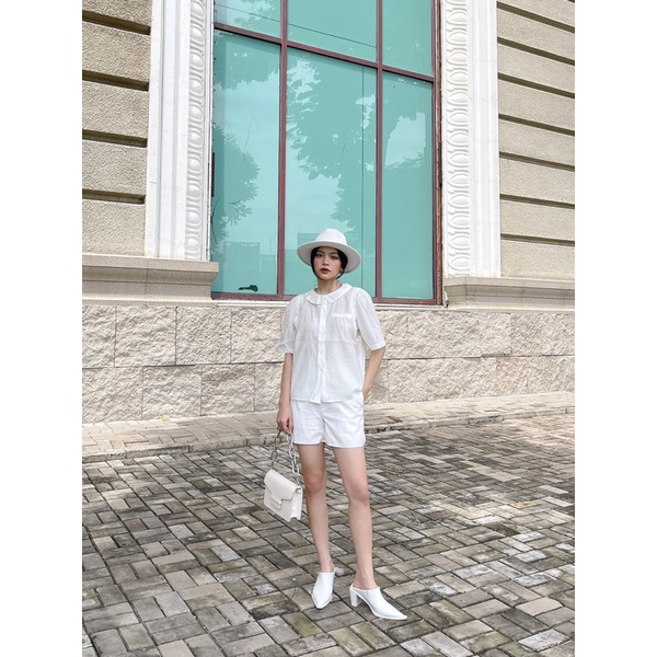 Áo cổ sen nhún bèo