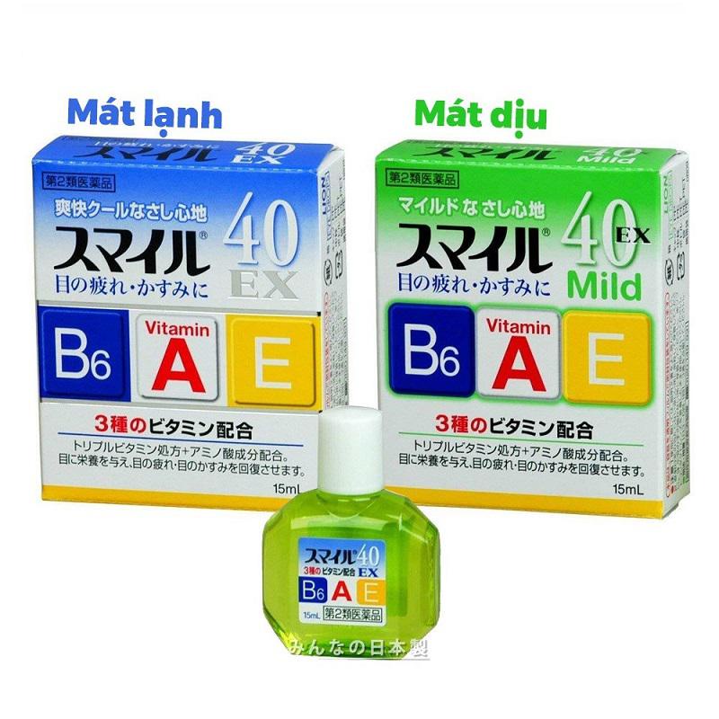Thuốc Nhỏ Mắt Smile 40 Mild/Ex Lion Nhật Bản Mẫu Mới Nhất Chính Hãng Giúp Mắt Khỏe Giảm Mệt Mỏi 15ml